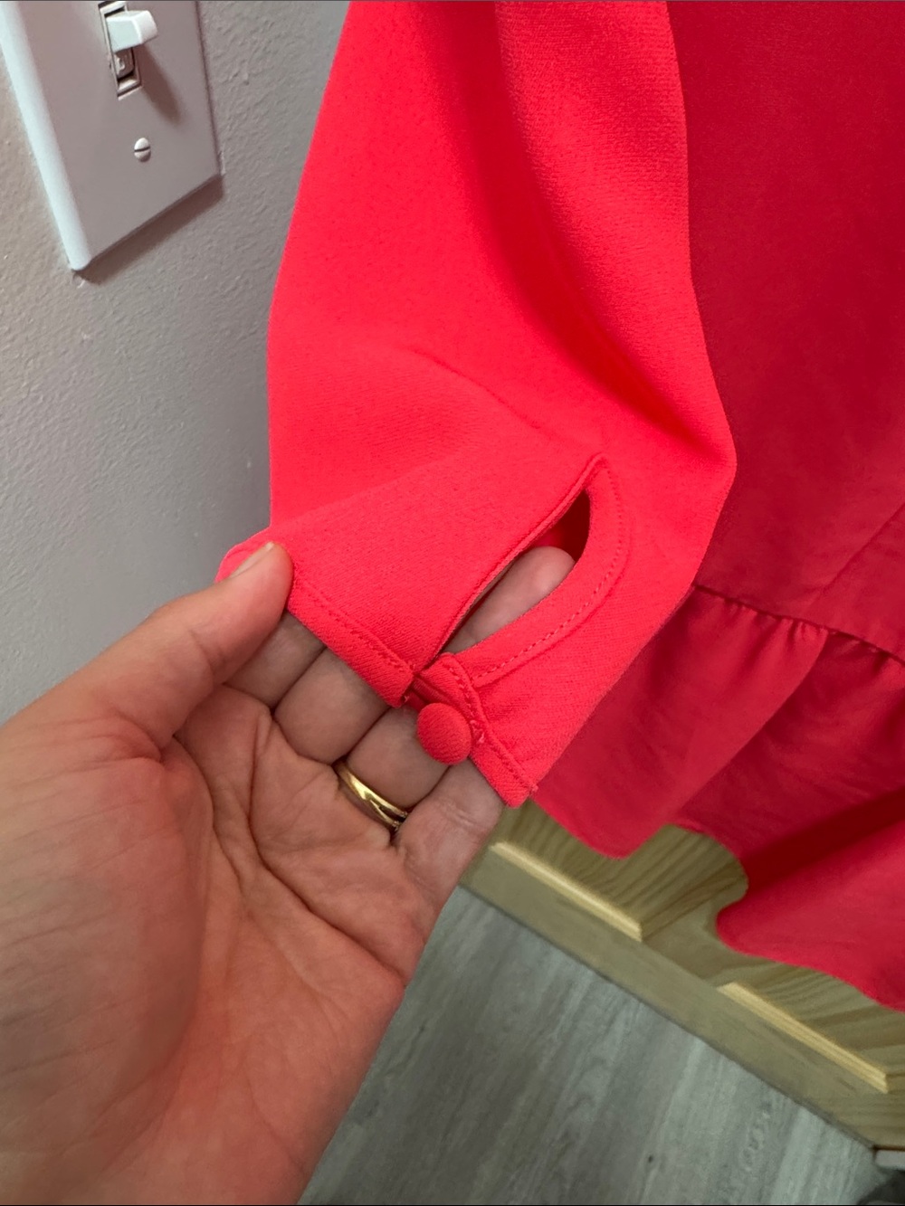J. Crew Bright Pink Long Sleeve Ruffle-Hem Dress - Picture 5 of 7